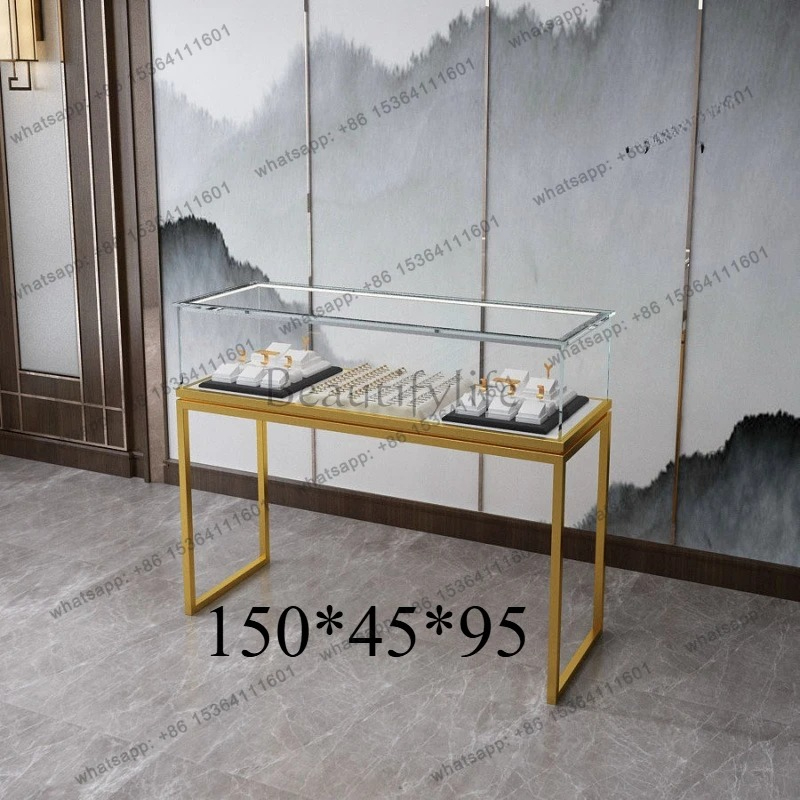 Luxury Watch Boutique - แบบกำหนดเอง ตู้โชว์เครื่องประดับหรูหราสไตล์ไลท์ลักชัวรี่ อุปกรณ์ตกแต่งร้านขายเครื่องประดับ ตู้กระจกใสสำหรับโชว์หยกและนาฬิกา
