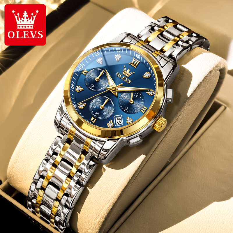 Luxury Watch Green - นาฬิกาข้อมือผู้หญิง OLEVS แบรนด์หรู นาฬิกาควอตซ์ กันน้ำ เรืองแสง