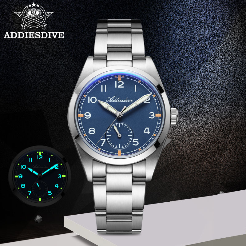 Luxury Watch And Bracelet - ADDIESDIVE 36 มม.นาฬิกาควอตซ์ผู้ชาย 100 ม.กันน้ำกระจกบับเบิ้ล ซุปเปอร์