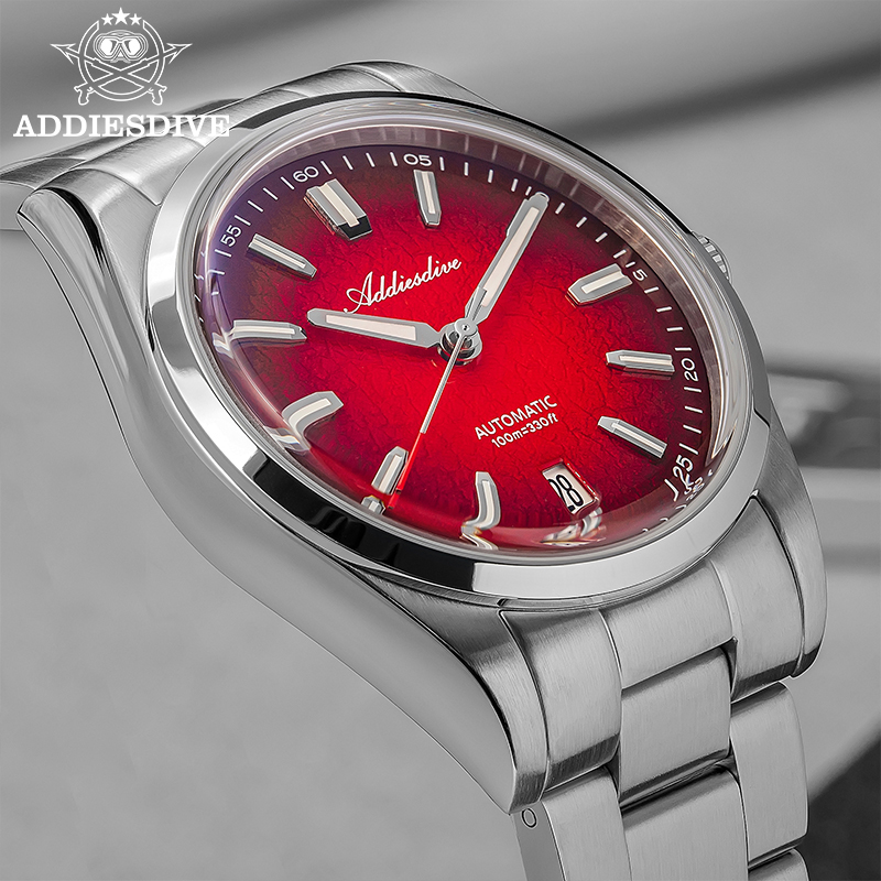 Luxury Watch German - ADDIESDIVE นาฬิกาผู้ชายใหม่กลไก 39 มม. กระจกบับเบิ้ลสแตนเลสสตีล นาฬิกาหรูเรืองแสง