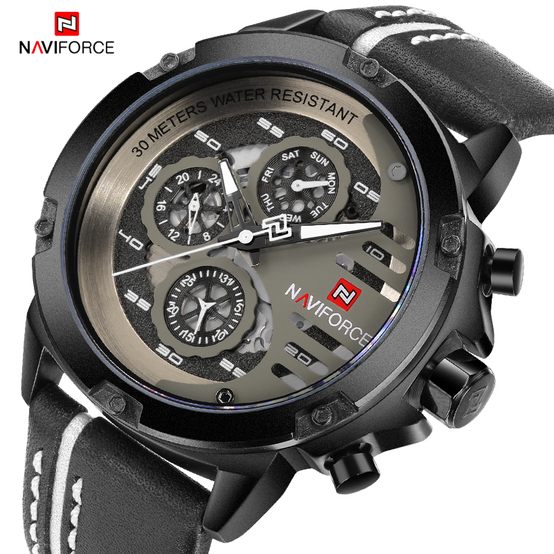 Field Watch Military - New NAVIFORCE Men's Creative กีฬาทหารนาฬิกาผู้ชายนาฬิกานาฬิกาชายหรูหรานาฬิกาข้อมือ Relogio