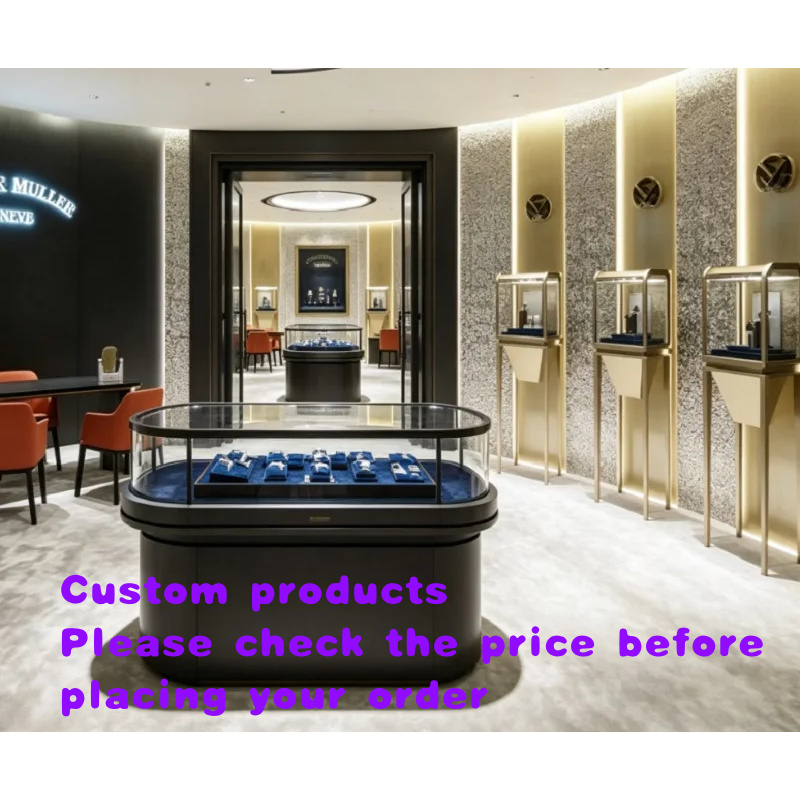 Luxury Watch Boutique - ตู้โชว์นาฬิกาโค้งหรูหราแบบสั่งทำพิเศษ, เคาน์เตอร์กระจกสำหรับร้านขายนาฬิกาหรู