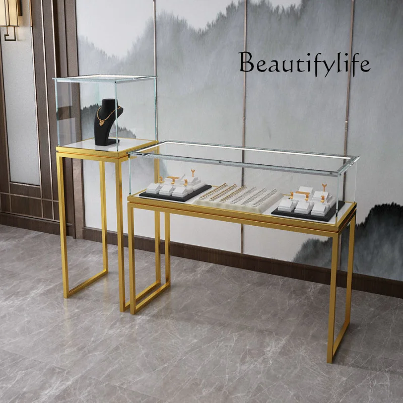 Luxury Watch Boutique - บีเจ คัสตอม ตู้โชว์เครื่องประดับหรูหราสไตล์ไลท์ลักชัวรี่ อุปกรณ์ตกแต่งร้านขายเครื่องประดับ ตู้กระจกใสสำหรับโชว์หยกและนาฬิกา
