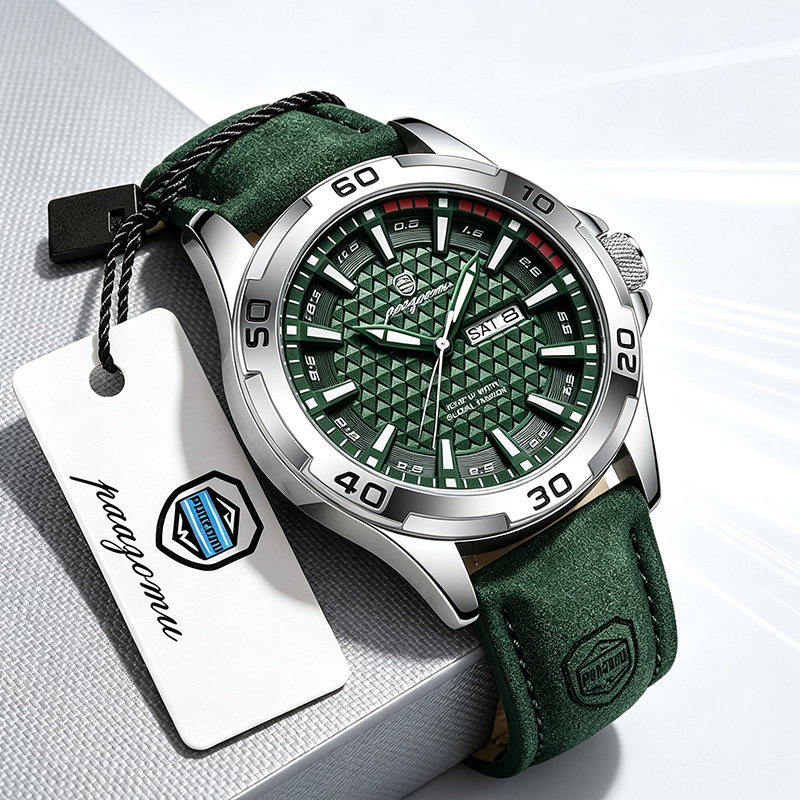 Luxury Watch Manufacturers - PAAZOMU นาฬิกาข้อมือผู้ชายแบรนด์หรู แฟชั่นควอตซ์ สายหนัง ลำลอง สปอร์ต