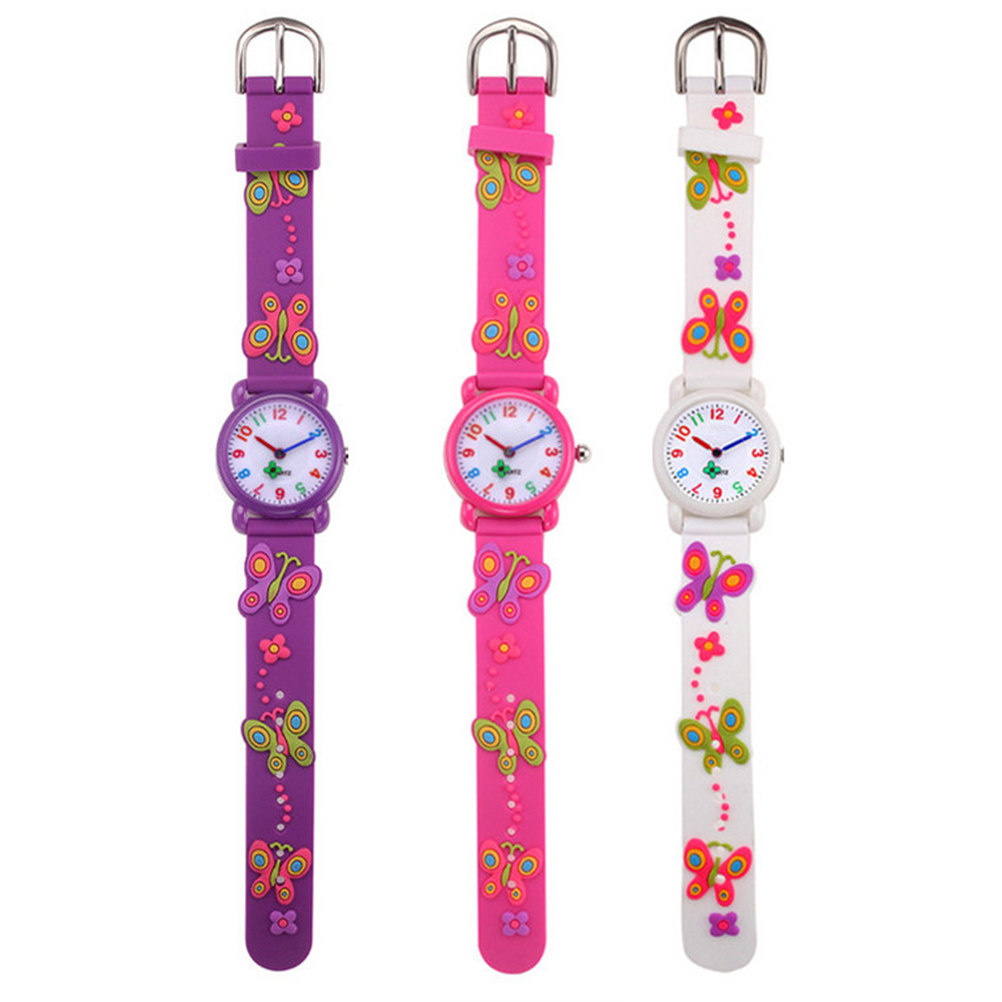 Luxury Watch Kids - นาฬิกาควอทซ์ซิลิโคนสำหรับเด็กที่มีดีไซน์การ์ตูน 3 มิติ หน้าปัดขนาดใหญ่ อ่านง่าย ปรับได้