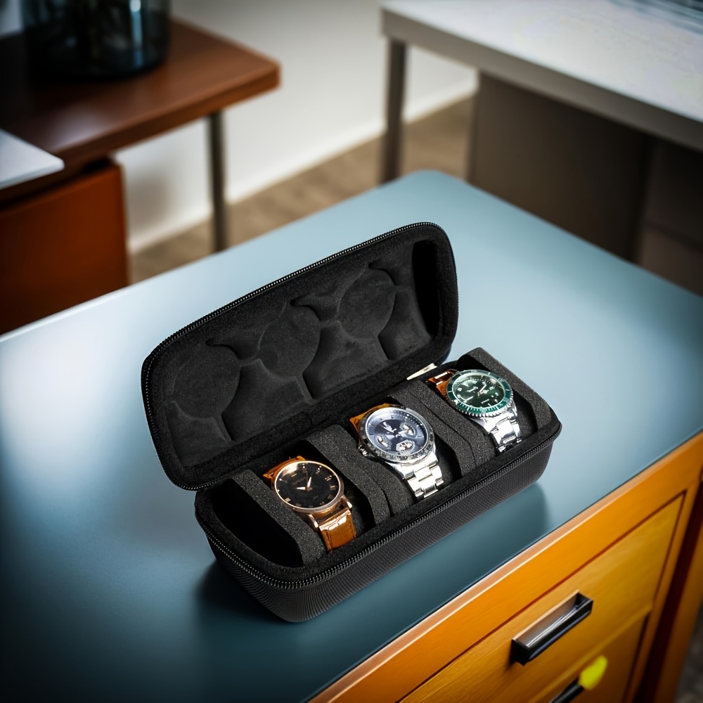 Luxury Watch Case Travel - 1/2 PC กล่องใส่นาฬิกา 3 ช่องสุดหรู, กล่องเก็บนาฬิกา,
