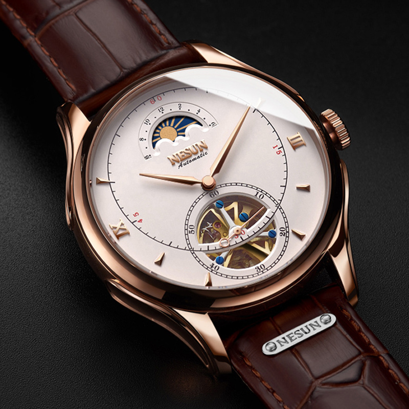 Luxury Watch German - อัตโนมัตินาฬิกาสวิตเซอร์แลนด์ NESUN Tourbillon นาฬิกาผู้ชายแบรนด์หรู Skeleton นาฬิกา