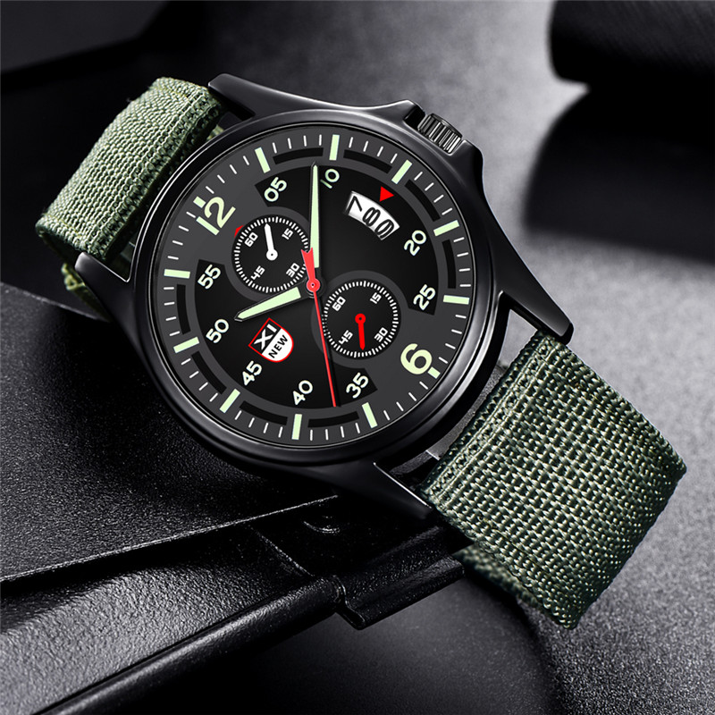 Field Watch Military - Reloj Hombre ของแท้ XINEW ยี่ห้อผู้ชายนาฬิกาสีดํานักเรียนแฟชั่นไนลอนกองทัพกีฬาวันที่นาฬิกา Relogio