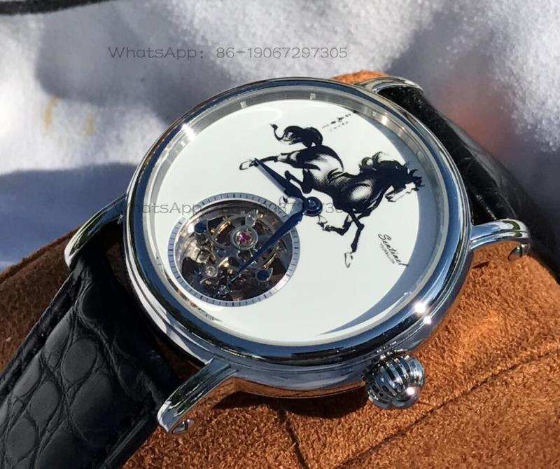 Zodiac Luxury Watch - นาฬิกาข้อมือผู้ชายแบบกลไก หน้าปัดเคลือบเงา ระบบตูร์บิญอง รุ่น ST8000 นาฬิกาหรูระดับไฮเอนด์