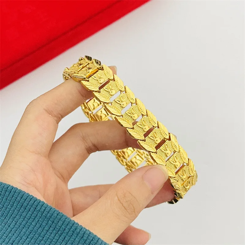 Zodiac Luxury Watch - สร้อยข้อมือทองคำแท้ 24K ดีไซน์หรูหรา รูปกระต่ายนักษัตร 9999 พร้อมอุปกรณ์เสริมเครื่องประดับแฟชั่น
