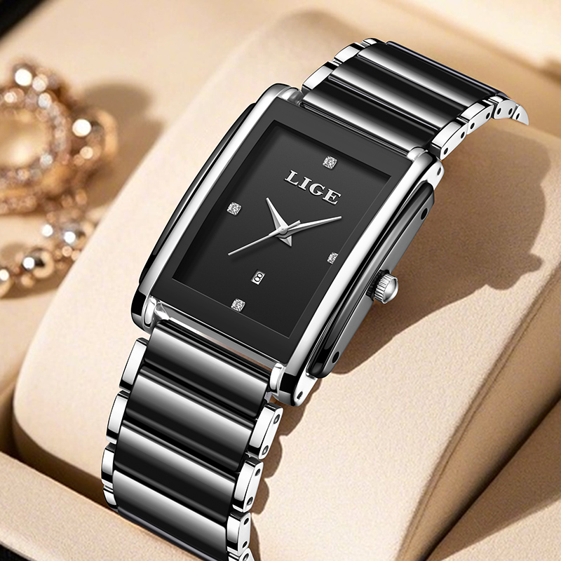 Luxury Watch Female - นาฬิกาข้อมือผู้หญิง LIGE รุ่นใหม่ หรูหรา ดีไซน์สวยงาม ตัวเรือนเซรามิก