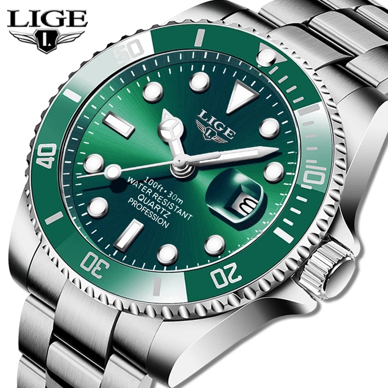 Luxury Watch Manufacturers - LIGE Luxury แฟชั่น Diver นาฬิกาผู้ชาย30ATM กันน้ำวันที่นาฬิกา