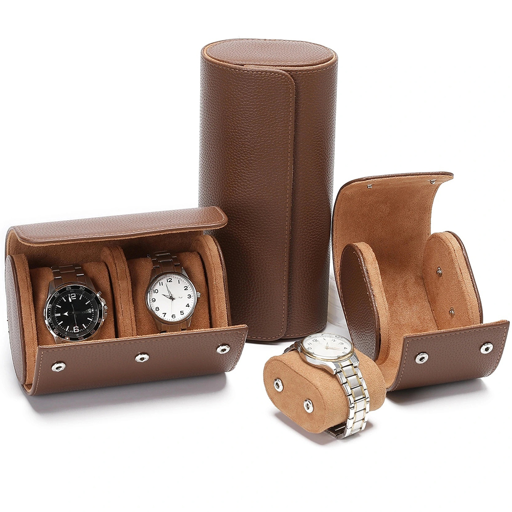 Luxury Watch Case Travel - กล่องใส่นาฬิกาหนัง PU คุณภาพสูง กล่องเก็บนาฬิกาแบบม้วนสำหรับเดินทาง กล่องจัดระเบียบนาฬิกาสำหรับผู้ชาย มีช่องใส่นาฬิกา
