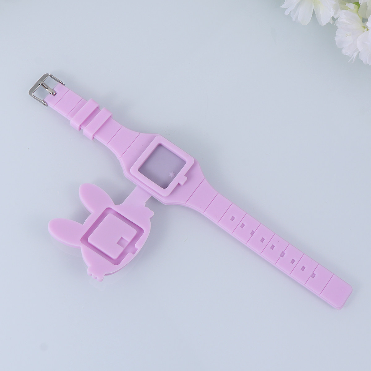 Luxury Watch Kids - นาฬิกาข้อมือ LED รูปทรงกระต่ายซิลิโคนสีม่วง ของขวัญวันเกิด ของชำร่วยงานปาร์ตี้ เหมาะสำหรับเด็กเล็กและเด็กโต