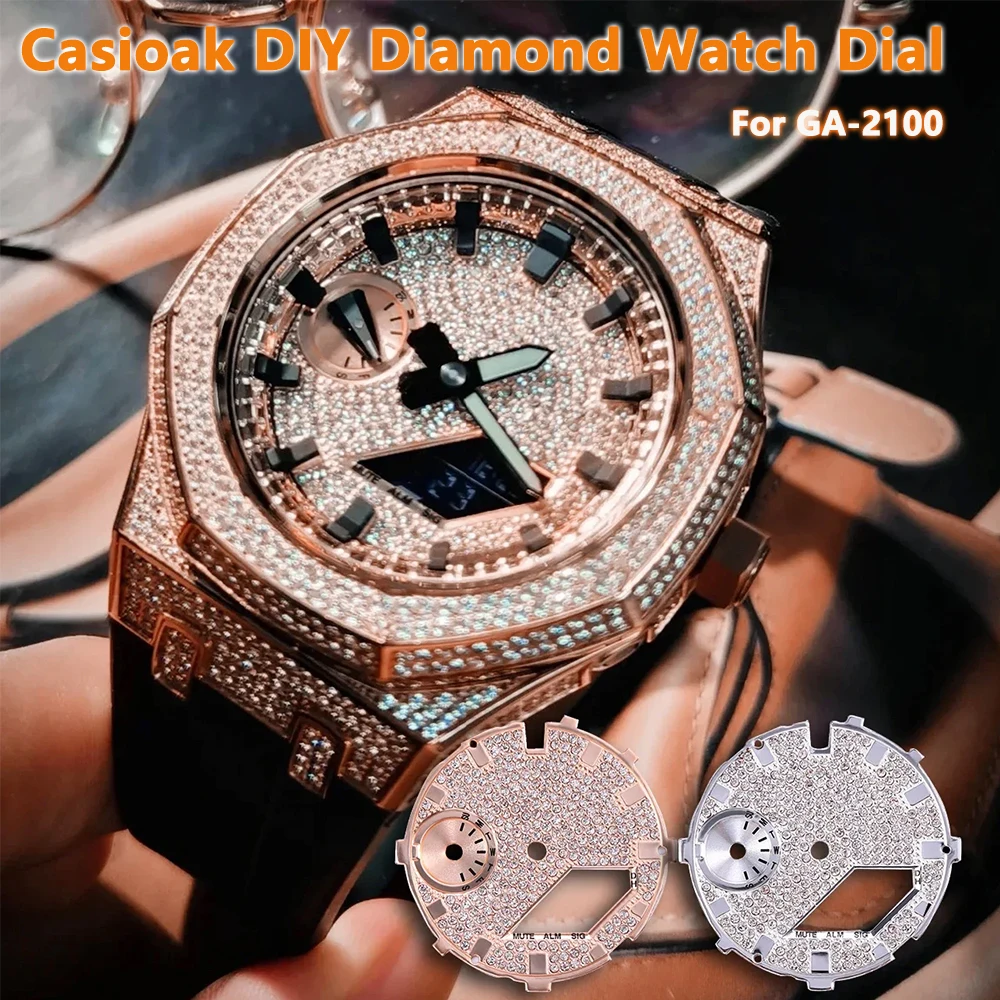 Luxury Watch Repair - หน้าปัดนาฬิกาเพชรหรู สำหรับ GA2100 GA-2100 ชุดดัดแปลง DIY