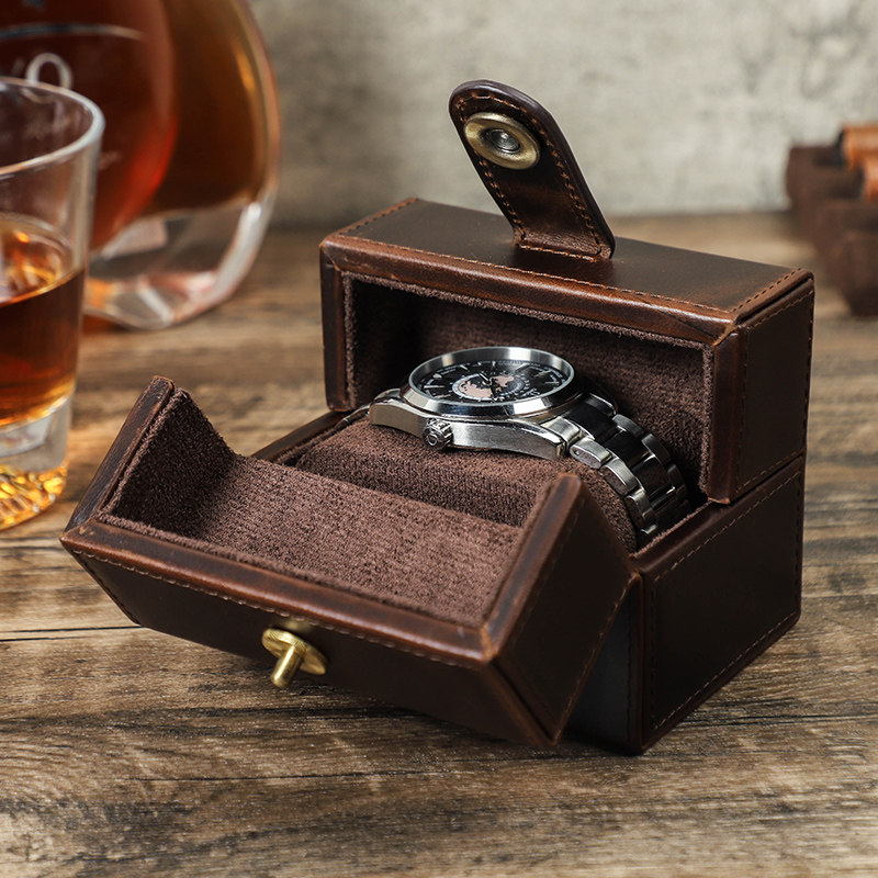 Luxury Watch Case Travel - กล่องเก็บของสำหรับเดินทางแบบพกพาสำหรับนาฬิกาหลายเรือน, กล่องจัดระเบียบทรงสี่เหลี่ยมทำด้วยมือพร้อมซับในนุ่ม, คอลเลกชันเครื่องประดับผู้ชายสุดหรู