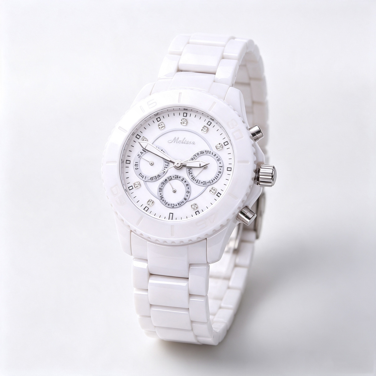 Luxury Watch Discount - ลดราคา!!! นาฬิกาข้อมือผู้หญิง Melissa Ceramic Crystal Rotating