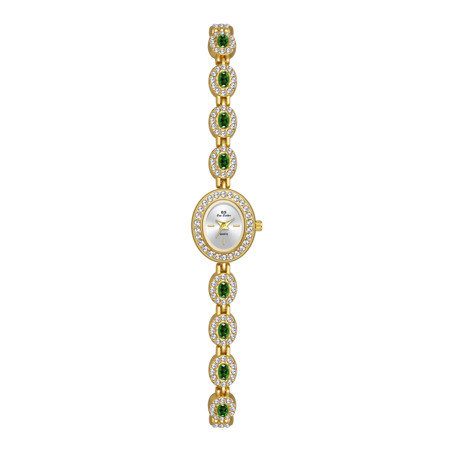 Luxury Watch Green - Luxury Elegant ผู้หญิงนาฬิกาแฟชั่นนาฬิกาควอตซ์สีเขียว Rhinestone สร้อยข้อมือเพชรนาฬิกาข้อมือ Lady
