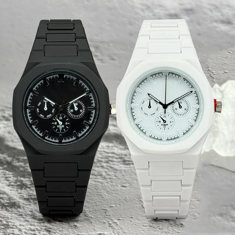 Luxury Watch Manufacturers - แบรนด์ที่มีชื่อเสียงนาฬิกาข้อมือแฟชั่นผู้หญิงสามตาปลอม นาฬิกาควอตซ์ สายพลาสติก นาฬิกาข้อมือสุภาพสตรี นาฬิกาหรูหรา
