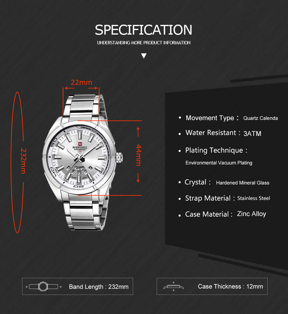 NAVIFORCE นาฬิกาลำลองคลาสสิกสำ - Field Watch Military บทวิจารณ์และราคา