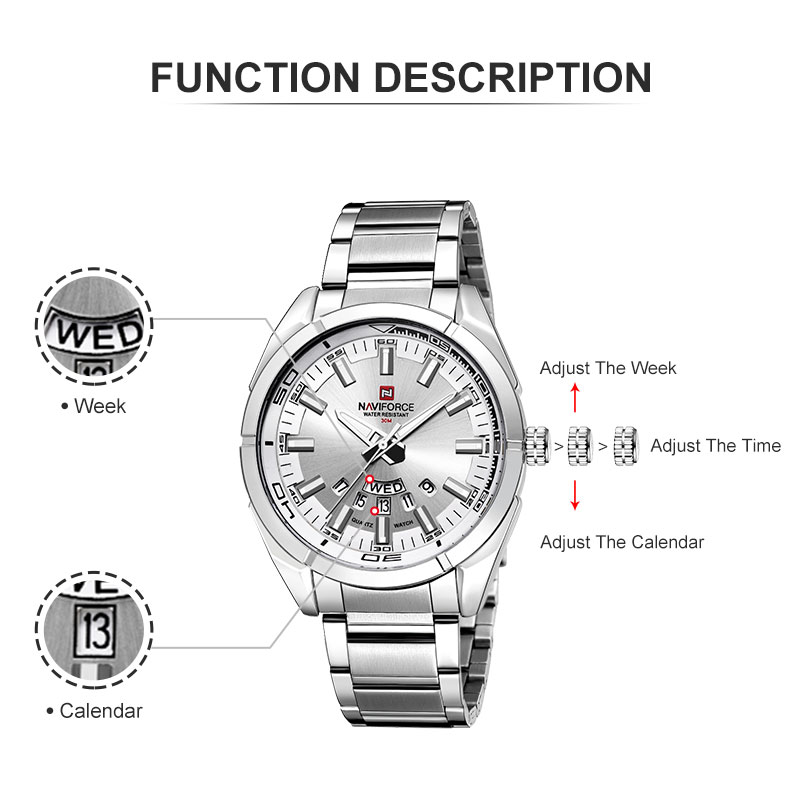NAVIFORCE นาฬิกาลำลองคลาสสิกสำ - Field Watch Military บทวิจารณ์และราคา