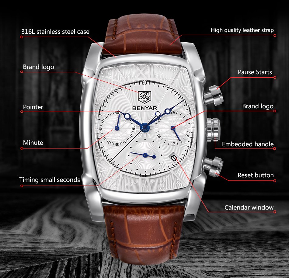 Relógio Masculinoบุรุษยอดนาฬิก - Luxury Watch German บทวิจารณ์และราคา