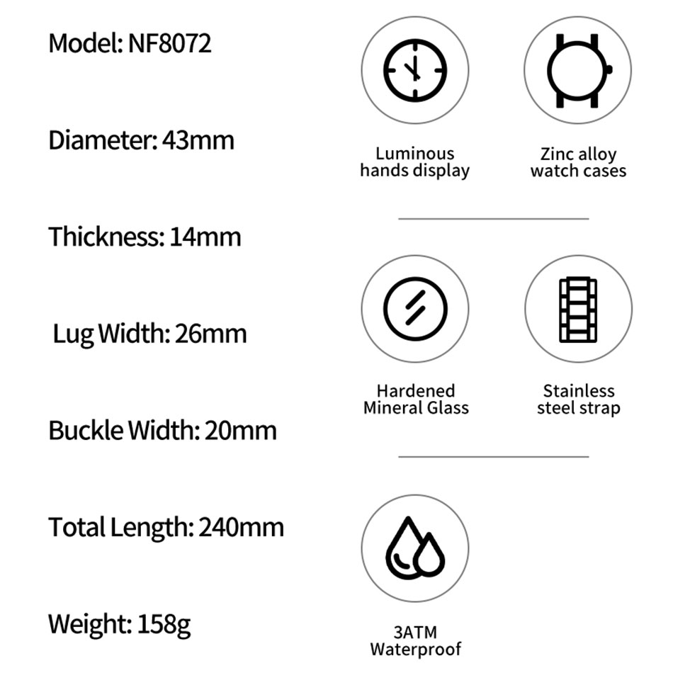NAVIFORCE นาฬิกาข้อมือผู้ชายสุ - Field Watch Military บทวิจารณ์และราคา