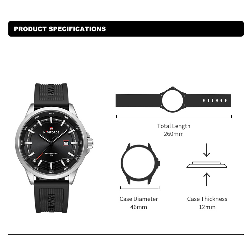 นาฬิกาข้อมือ NAVIFORCE หรูหราส - Field Watch Military บทวิจารณ์และราคา