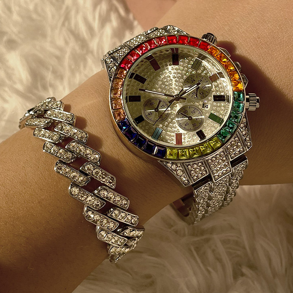 แฟชั่น Hiphop ผู้หญิงควอตซ์นาฬ - Luxury Watch Kit บทวิจารณ์และราคา