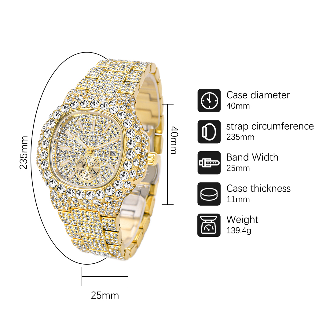 Hip Hop แบรนด์ MISSFOX แฟชั่น  - Luxury Watch Iceberg บทวิจารณ์และราคา