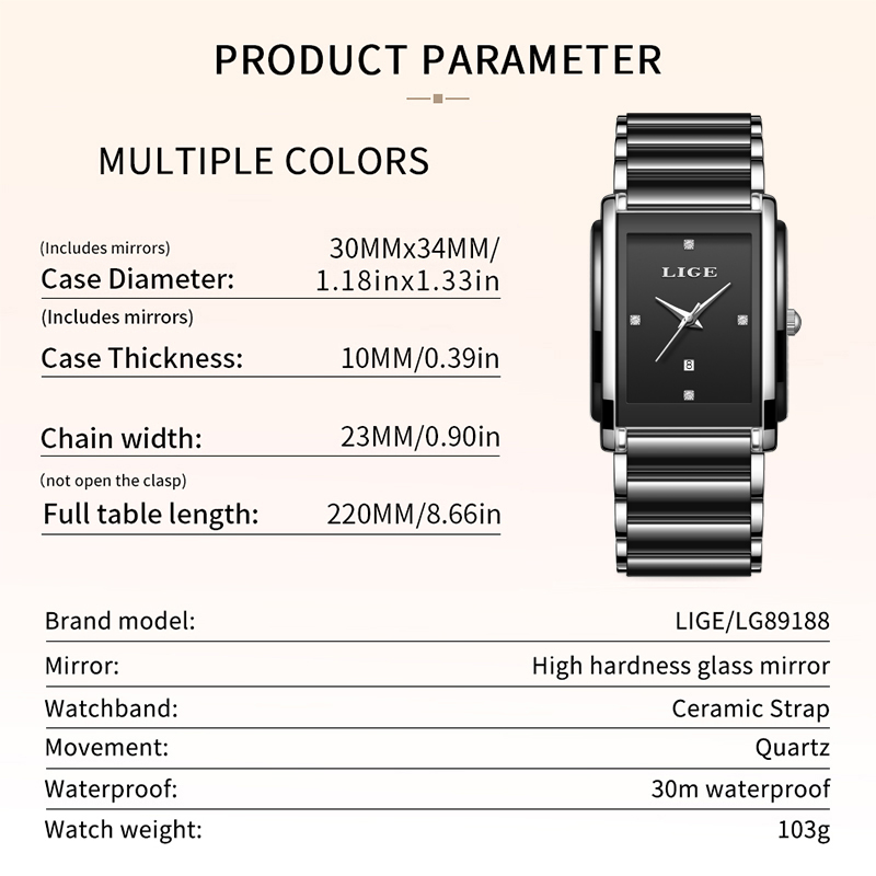 นาฬิกาข้อมือผู้หญิง LIGE รุ่นใ - Luxury Watch Female บทวิจารณ์และราคา