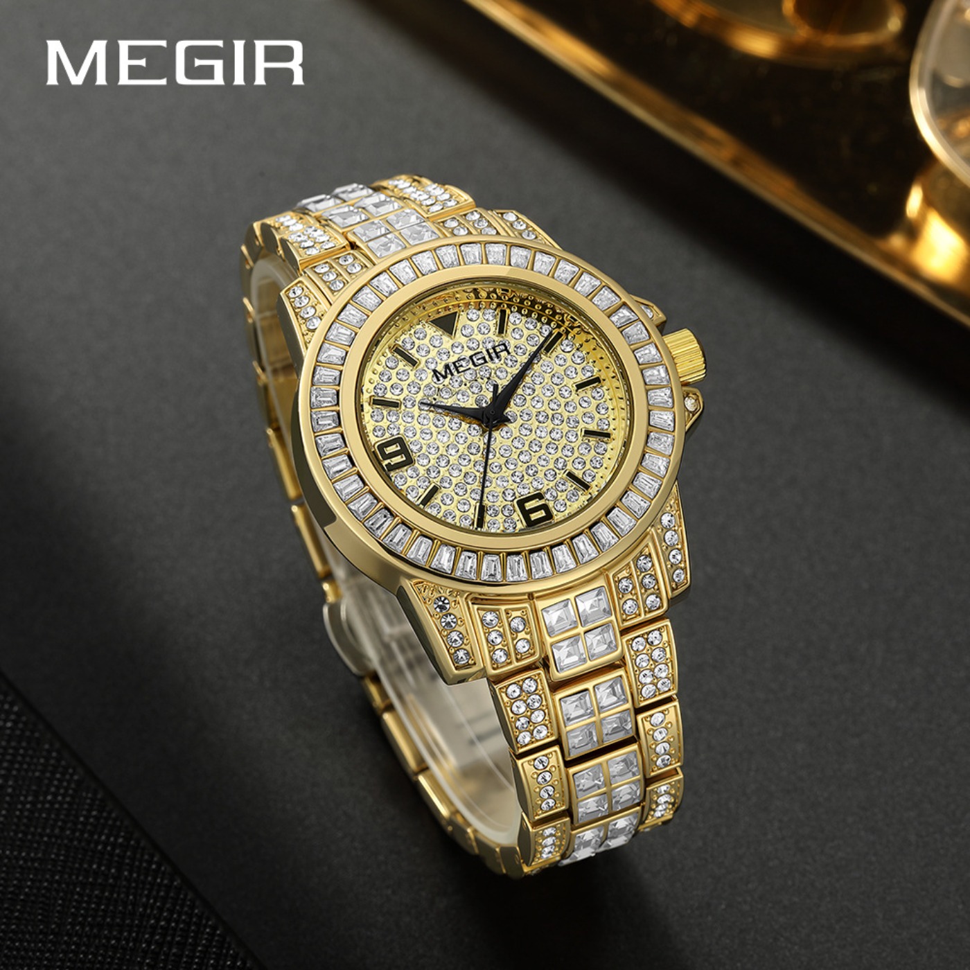 MEGIR หรูหรานาฬิกาเพชรแฟชั่นสำ - Luxury Watch And Bracelet บทวิจารณ์และราคา