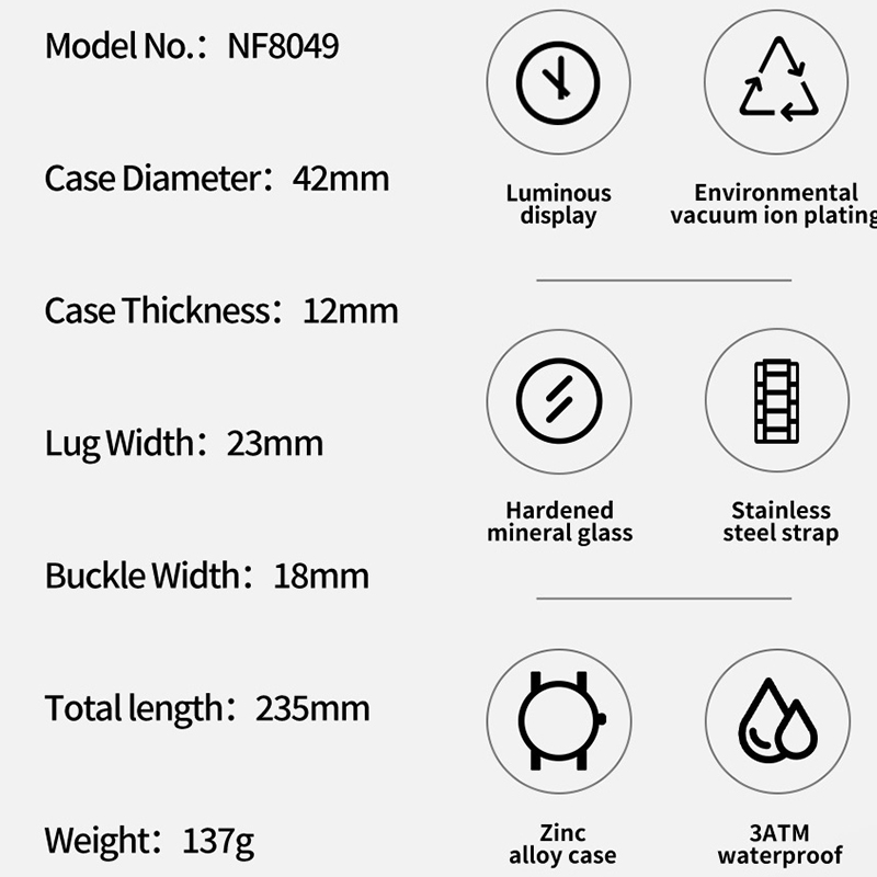 NAVIFORCE นาฬิกาสําหรับชายควอต - Field Watch Military บทวิจารณ์และราคา