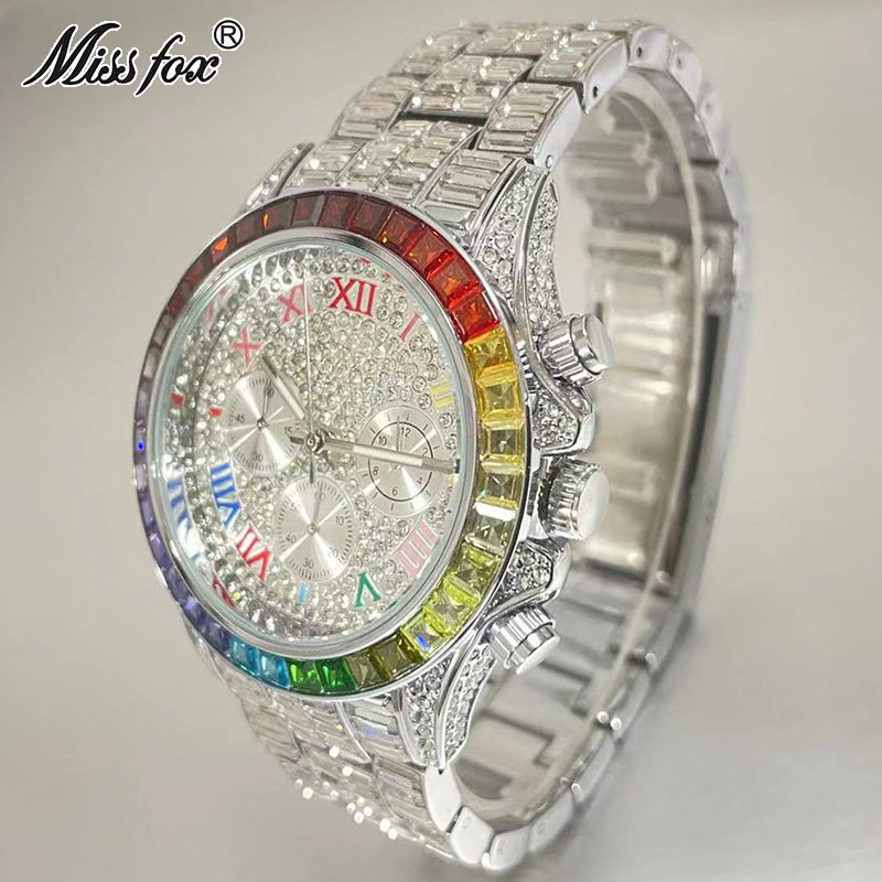 MISSFOX Luxury Iced นาฬิกาผู้ช - Luxury Watch Manufacturers บทวิจารณ์และราคา
