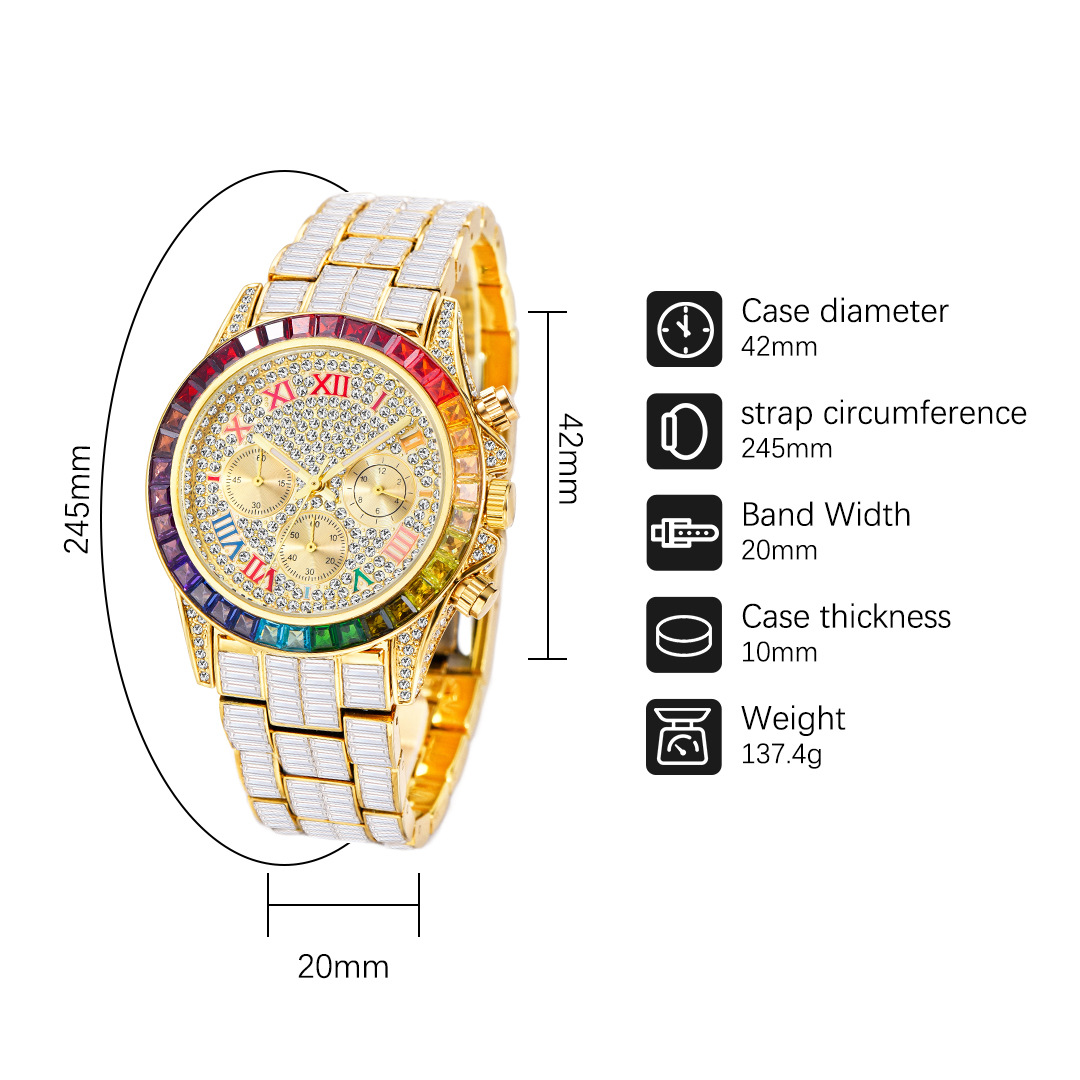 MISSFOX Luxury Iced นาฬิกาผู้ช - Luxury Watch Manufacturers บทวิจารณ์และราคา