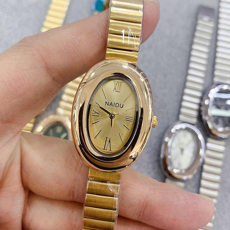 นาฬิกาควอตซ์ผู้หญิงทรงรีสีทองแ - Luxury Watch Female บทวิจารณ์และราคา