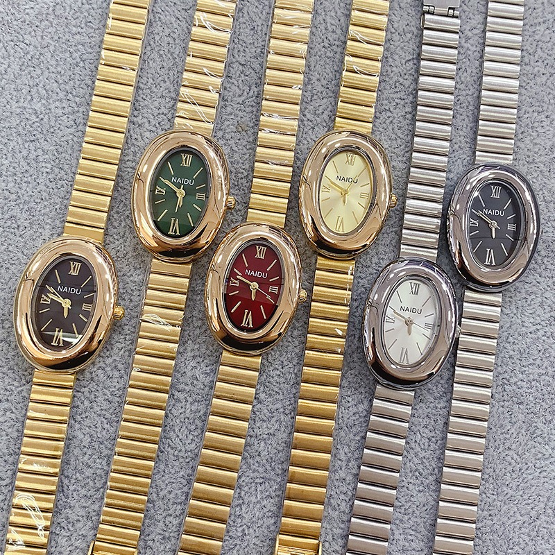 นาฬิกาควอตซ์ผู้หญิงทรงรีสีทองแ - Luxury Watch Female บทวิจารณ์และราคา