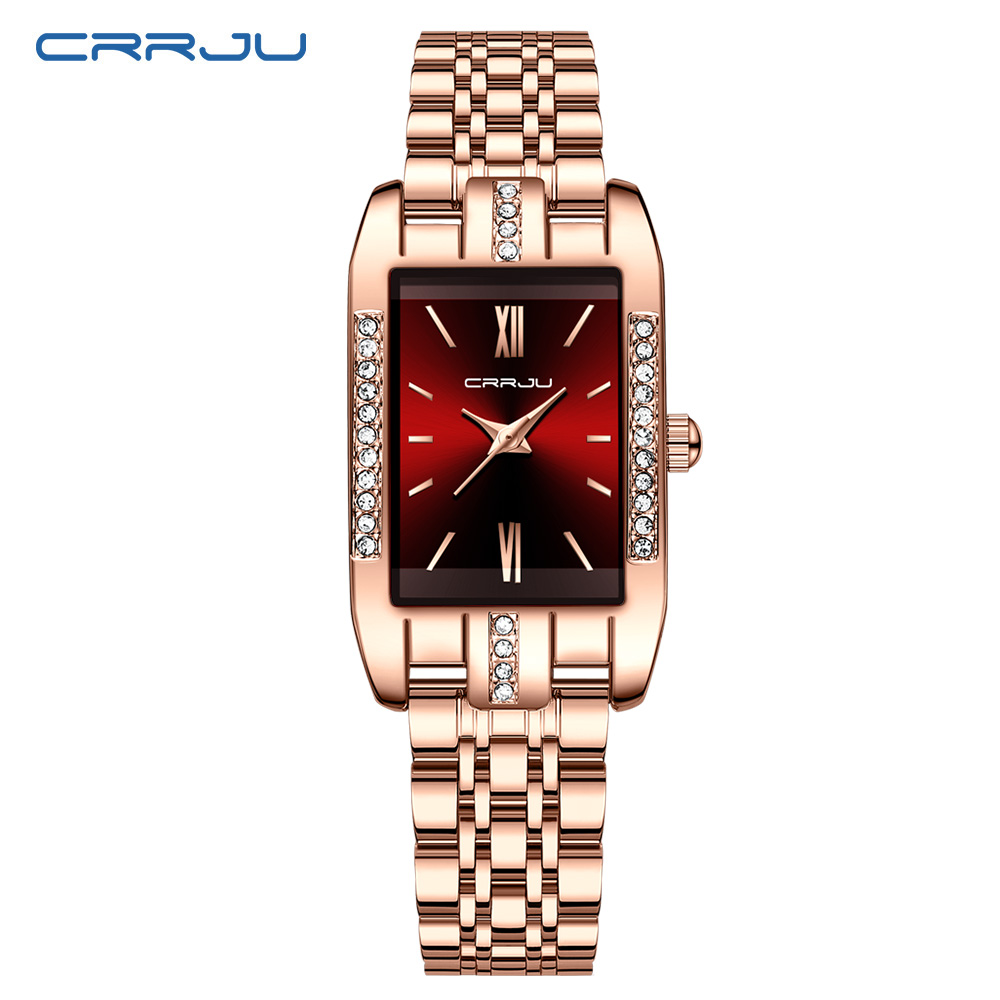 CRRJU Luxury Square นาฬิกาผู้ห - Luxury Watch Female บทวิจารณ์และราคา