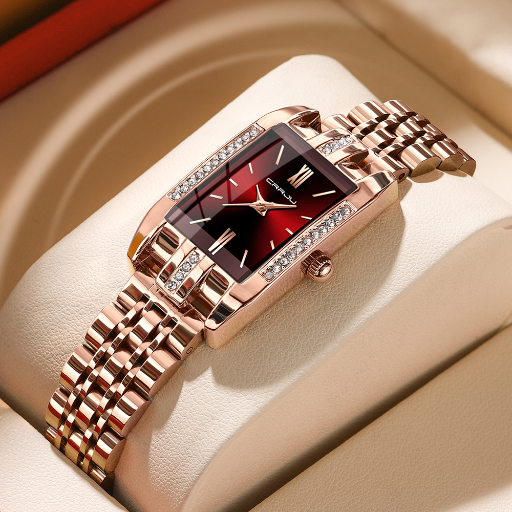 CRRJU Luxury Square นาฬิกาผู้ห - Luxury Watch Female บทวิจารณ์และราคา