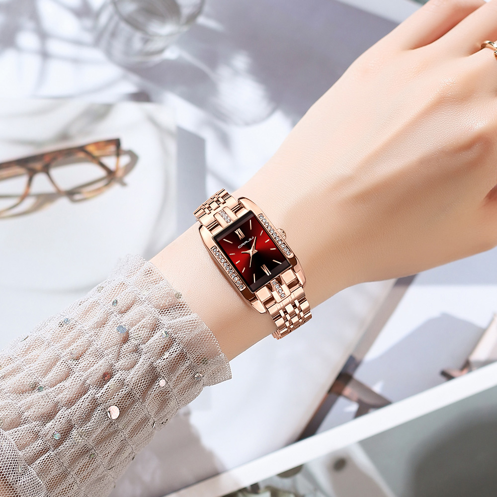 CRRJU Luxury Square นาฬิกาผู้ห - Luxury Watch Female บทวิจารณ์และราคา