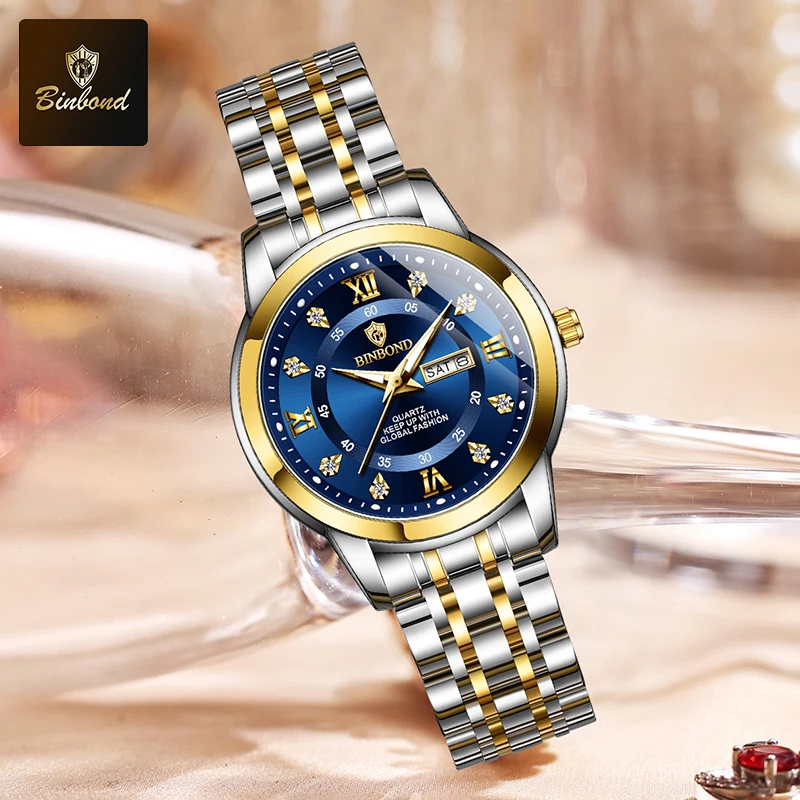 นาฬิกาข้อมือควอตซ์ BINBOND B71 - Luxury Watch Green บทวิจารณ์และราคา