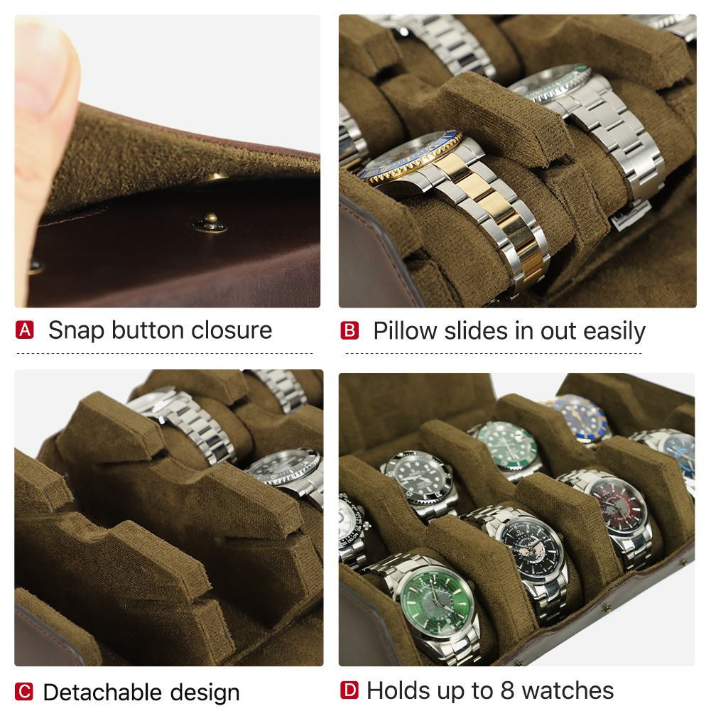 กล่องเก็บนาฬิกาหนังแท้สุดหรู 8 - Luxury Watch Case Travel บทวิจารณ์และราคา