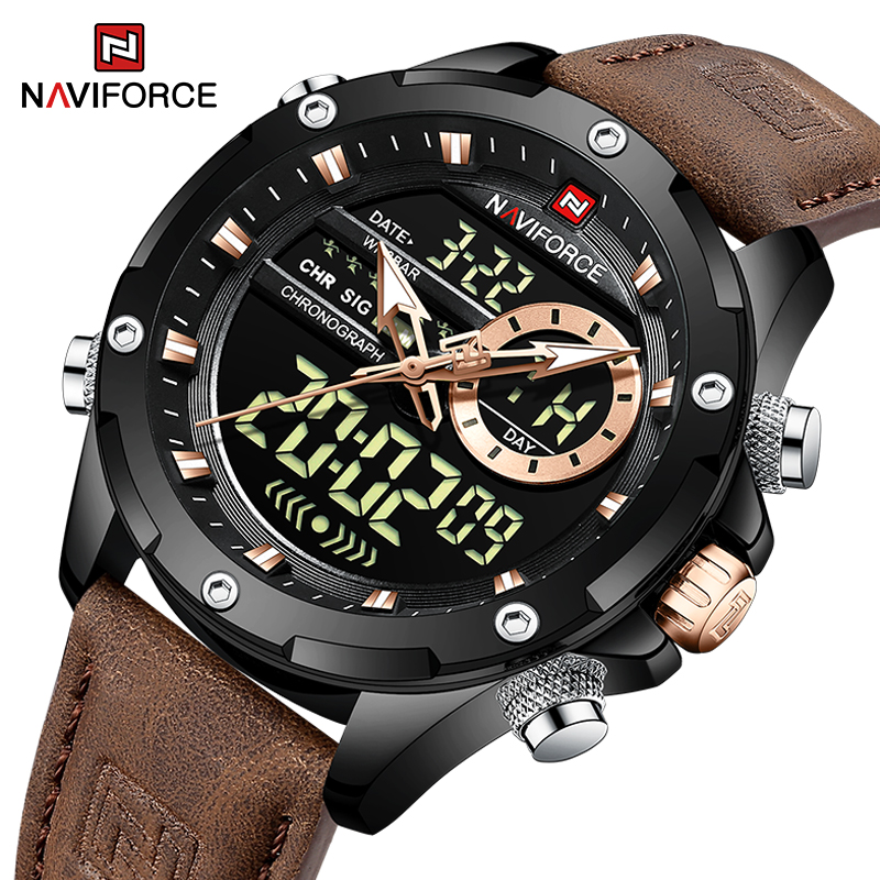 ใหม่ NAVIFORCE นาฬิกาผู้ชายควอ - Field Watch Military บทวิจารณ์และราคา
