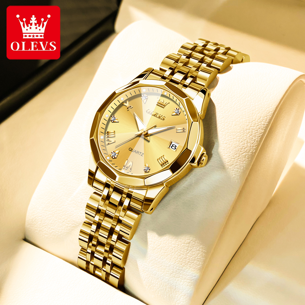 OLEVS แฟชั่นนาฬิกาสีทองสําหรับ - Luxury Watch Female บทวิจารณ์และราคา