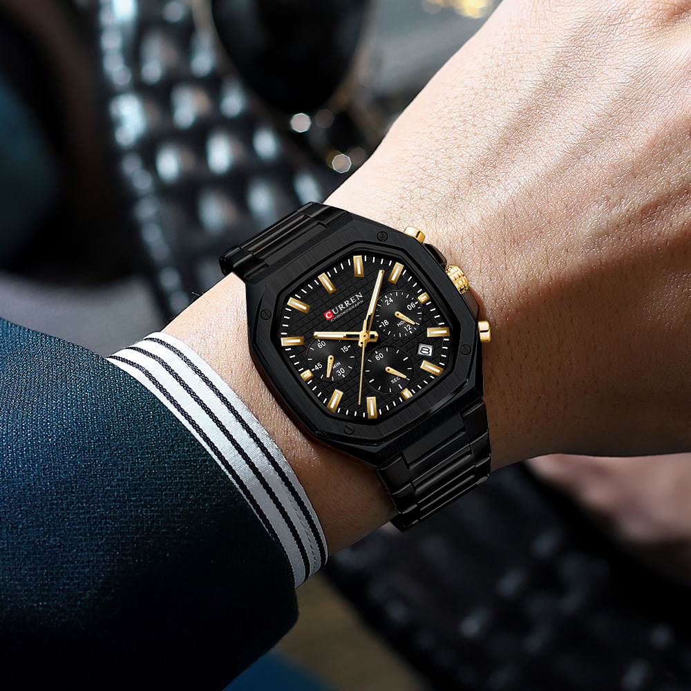 CURREN นาฬิกาโครโนสแควร์สุดหรู - Luxury Watch And Bracelet บทวิจารณ์และราคา